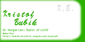 kristof bubik business card
